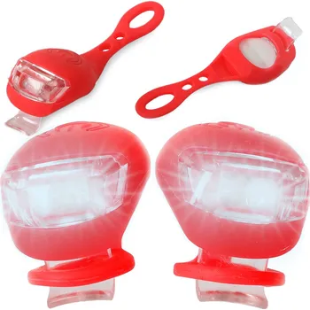 Potah na židli dobirkov.cz Osvětlení jízdního kola, 2 LED silikonová světla, červená - 2 ks