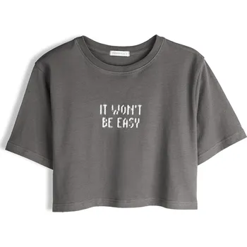 Dámské tričko GATE Zkrácené bavlněné tričko s potiskem 36 625-0376/282