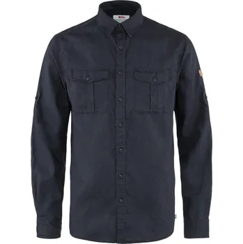 Pánská košile pánská košile s dlouhým rukávem FJÄLLRÄVEN Övik Travel Shirt LS M Dark Navy - XXL