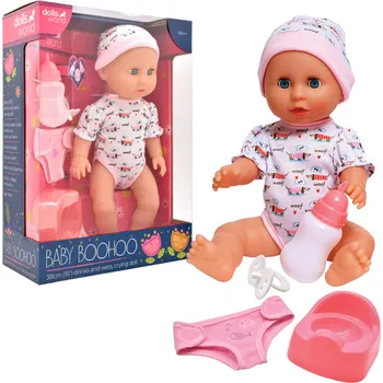 Panenka Dolls World - Miminko Baby Boohoo 38 cm pije, čůrá a pláče + příslušenství