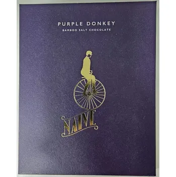 Čokoláda Naive Alkalická darkmilk čokoláda s organickým oslím mlékem a s fialovou bambusovou 9X solí 50g