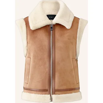 Dámská vesta Oui Dámská Vesta V Koženém Vzhledu S Umělou Kožešinou,...