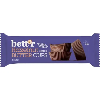 Bett'r Košíčky s lískooříškovou náplní 39g (3x 13 g) BIO