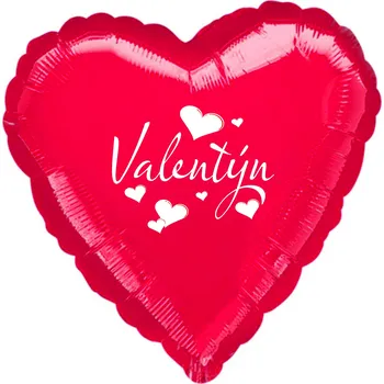 Balónek Valentýn balónek červený se srdíčky t227