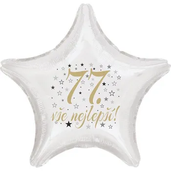 Balónek 77. narozeniny balónek hvězda Balonky.cz b85244
