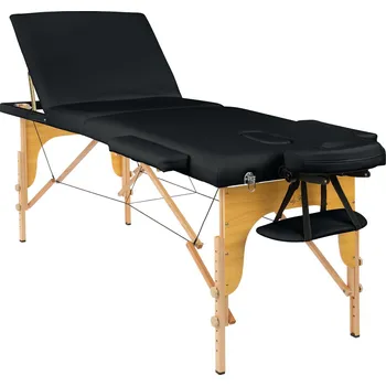 Masážní stůl Stůl, masážní lůžko 3-segmentové dřevěné XXL