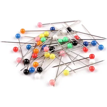 Špendlíky se skleněnou hlavou 0,6x32mm barevné