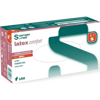 Vyšetřovací rukavice Sempermed® Latex Comfort Rukavice Bez Pudru S Bílá 100ks