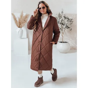 Dámská dlouhá zimní bunda WARMISSA Dstreet TY4916 - výprodej Barva: Hnědá, Velikost: L