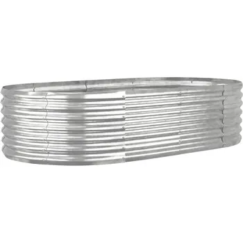 Vyvýšený záhon Vyvýšený záhon pozinkovaná ocel 318917 152 x 80 x 36 cm stříbrný