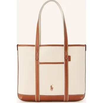 Kabelka Polo Ralph Lauren Nakupující, krémová / hnědá