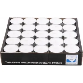 Svíčka Kerzenfarm Sada čajových svíček z palmového vosku 50ks ECO