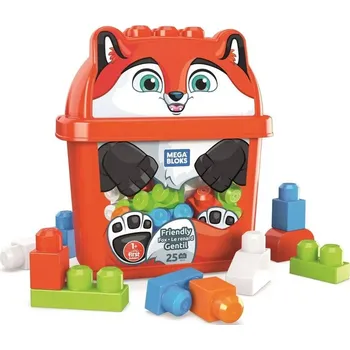 Díl pro stavebnice Mega Bloks kyblík s kostkami - Liška