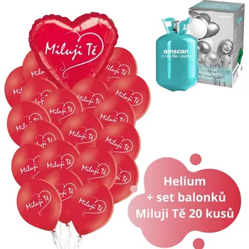 Balónek Helium set - červené balónky Miluji Tě balonky.cz b82031