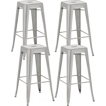 Barová židle 4 ks / set barová židle Factory, stříbrná