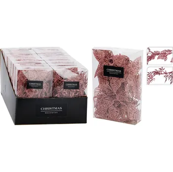 Vánoční dekorace girlanda LISTY 180cm RŮŽ mix