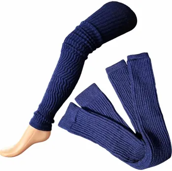 Dámské ponožky Návleky na nohy pletené dlouhé tmavě modrá
