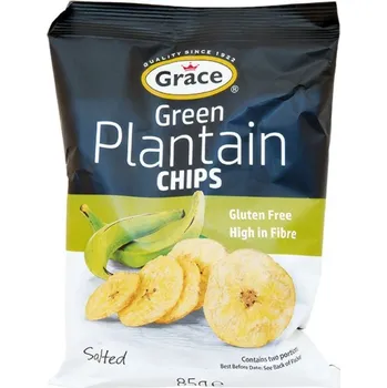 Chips Grace bezlepkové chipsy ze zelených banánů plantain solené 85g