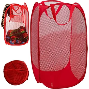 dobirkov.cz Skládací koš na prádlo, na hračky, úchyty, 40 litrů, červený