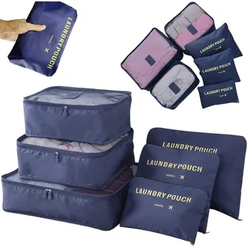 Úložný box dobirkov.cz Sada úložných boxů na prádlo, cestovní organizér - 6ks, modrá