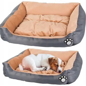 Pelíšek pro psa dobirkov.cz Plyšový pelíšek pro psy s polštářem, 50 cm x 40 cm x 9 cm - šedý