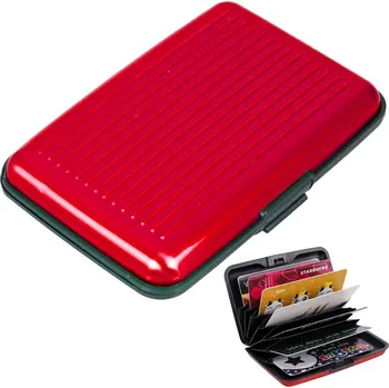 dobirkov.cz Pouzdro na doklady, hliníkové pouzdro se 6 přihrádkami - červené