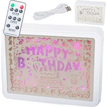 dobirkov.cz Noční lampa, 3D barvy RGB LED, dálkové ovládání, dotykové