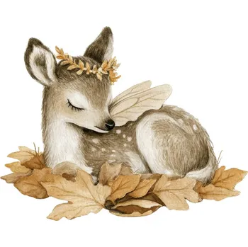 Textilní nažehlovací páska Nažehlovačka Srnečka v listí