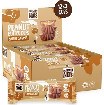 Naughty Nuts Arašídové máslové košíčky Slaný karamel 39g BIO Vegan
