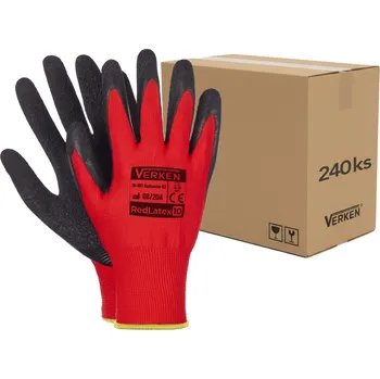 Pracovní oblečení 1 Kartón (240ks) - Rukavice Verken onyx RedLatex- velikost 10/XL