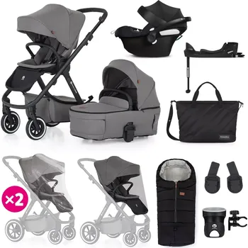 Kočárek PETITE&MARS Kočárek kombinovaný ICON 2v1 Dove Grey XXL AIR + CYBEX Aton B2 i-Size + základna ( VP-F188572)