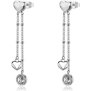 Náušnice S'Agapõ Dlouhé ocelové náušnice s přívěsky Aurora SAR70 + 2 měsíce na vrácení zboží