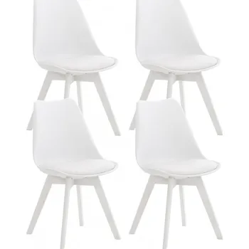 Barová židle 4 ks / set židle Borna plast, bílá/bílá