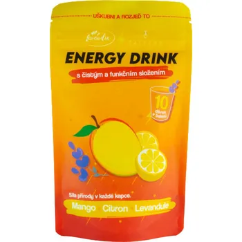 Energetický nápoj Levandulový energy nápoj Tackera s příchutí mango Tackera energie bez chemie