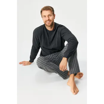 Dámské pyžamo Enrico Coveri Pyžamo Russell dlouhé šedá M