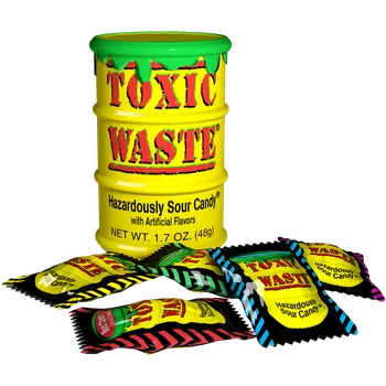 Bonbon Toxic Waste Yellow Sour Candy Drum 42 g