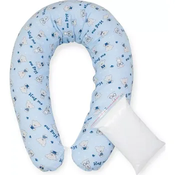 Povlak na kojící polštář ESITO | Kojící polštář Teddy bears Blue - modrá / 190 x 33 cm