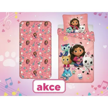 Povlečení Gabby's Dollhouse Sada Povlečení a prostěradlo Gabby 's Dollhouse 02 140 x 200 cm