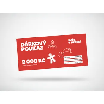 Dárkový potravinový koš Svět pečení - Vánoční dárkový poukaz 2 000 Kč