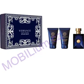 Parfém Versace Dylan Blue pro muže EDT 50 ml + balzám po holení 50 ml + sprchový gel 50 ml dárková sada
