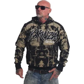 Pánská mikina Yakuza Psychodelic Mikina s Kapucí Černá L