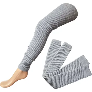 Dámské ponožky Návleky na nohy pletené dlouhé šedá