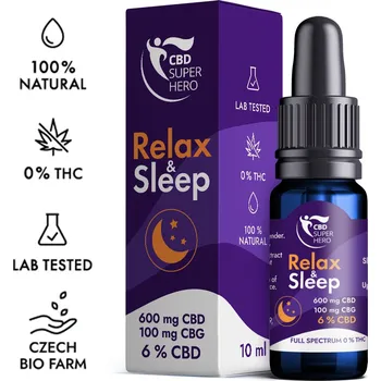 CBD CBD Superhero Relax & Sleep 6% CBD/CBG olej full spectrum 10ml