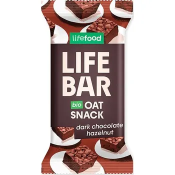 Lifefood Oat Snack čokoládový s lískovými oříšky 40g BIO