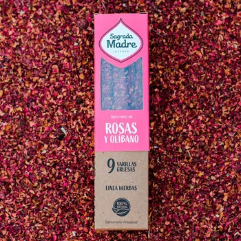 Vonná tyčinka Sagrada Madre Vonné tyčinky s růžemi a kadidlem 9ks