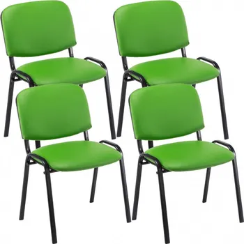 Jídelní židle 4 ks / set jídelní / konferenční židle Kenna syntetická kůže, zelená