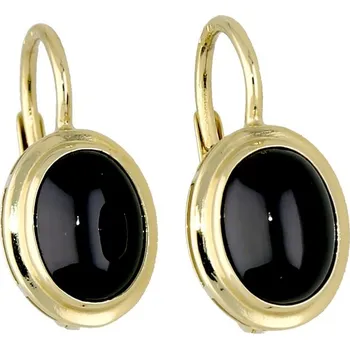Náušnice Goldstore Zlaté náušnice černý onyx ovál Váha: 2.30 g