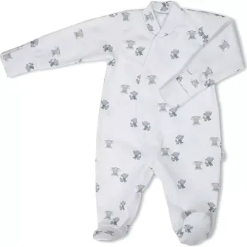 Kojenecký overall ESITO | Kojenecký overal na spaní Sloneček - bílá / 62