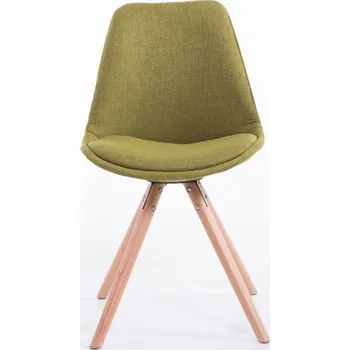 Jídelní židle Jídelní / konferenční židle Tomse látkový potah, přírodní podnož kulatá, zelená
