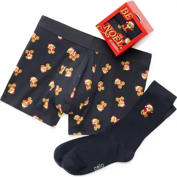 Celio Dárkové balení spodního prádla Medvídek 1178828 Tmavě modrá XL